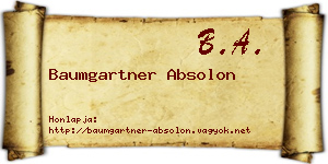 Baumgartner Absolon névjegykártya